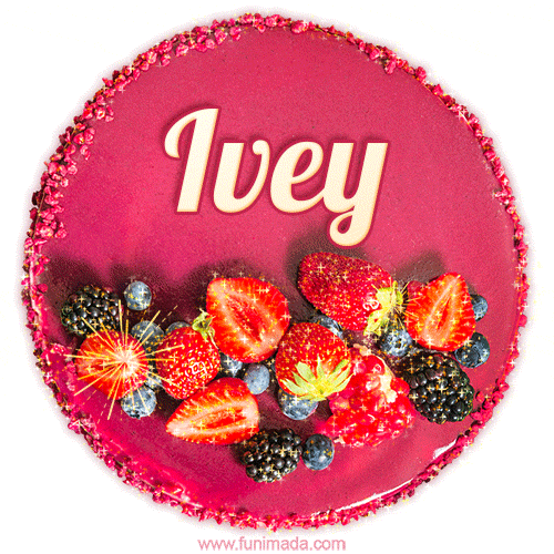 Happy Birthday Cake with Name Ivey - Free Download