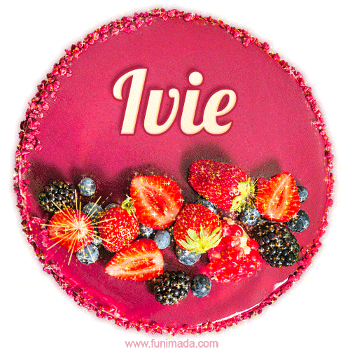Happy Birthday Cake with Name Ivie - Free Download
