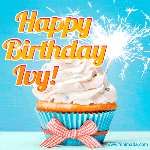 Happy Birthday, Ivy! Elegant cupcake with a sparkler.