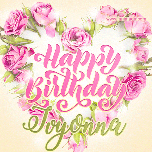 Pink rose heart shaped bouquet - Happy Birthday Card for Ivyonna