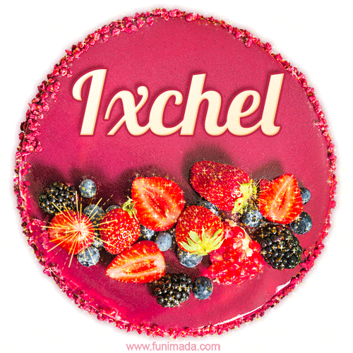 Happy Birthday Cake with Name Ixchel - Free Download