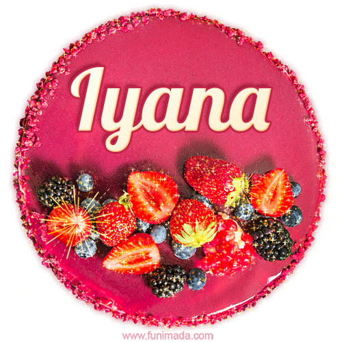 Happy Birthday Cake with Name Iyana - Free Download