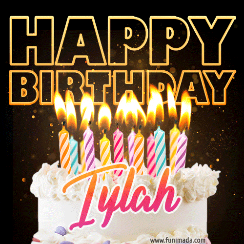 Iylah - Animated Happy Birthday Cake GIF Image for WhatsApp