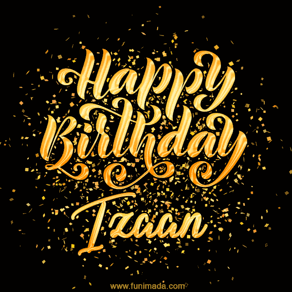 Happy Birthday Card for Izaan - Download GIF and Send for Free