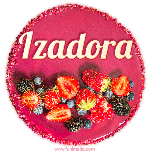 Happy Birthday Cake with Name Izadora - Free Download