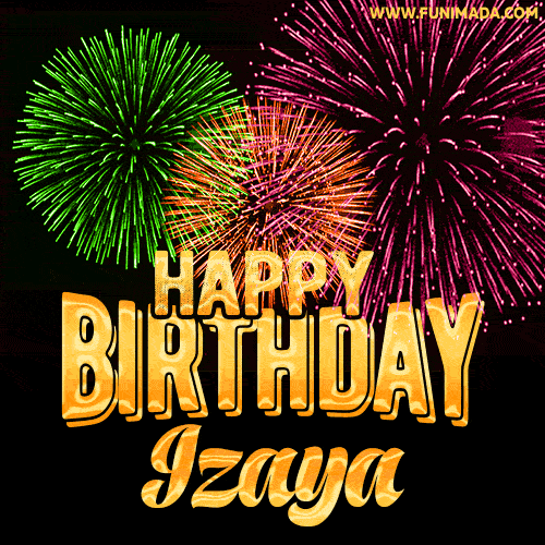 Wishing You A Happy Birthday, Izaya! Best fireworks GIF animated greeting card.