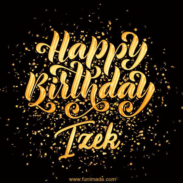 Happy Birthday Card for Izek - Download GIF and Send for Free