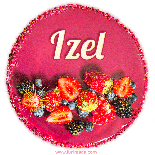 Happy Birthday Cake with Name Izel - Free Download
