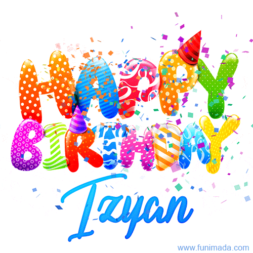 Happy Birthday Izyan - Creative Personalized GIF With Name