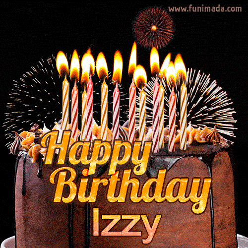 Chocolate Happy Birthday Cake for Izzy (GIF)
