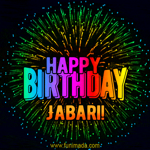 New Bursting with Colors Happy Birthday Jabari GIF and Video with Music