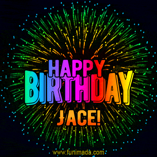 New Bursting with Colors Happy Birthday Jace GIF and Video with Music