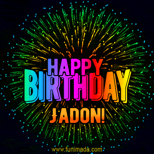 New Bursting with Colors Happy Birthday Jadon GIF and Video with Music