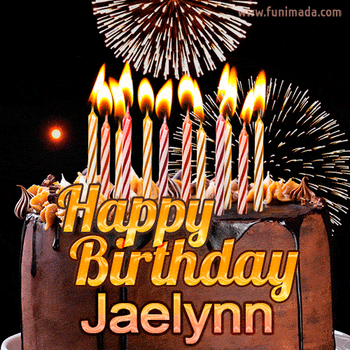 Chocolate Happy Birthday Cake for Jaelynn (GIF)