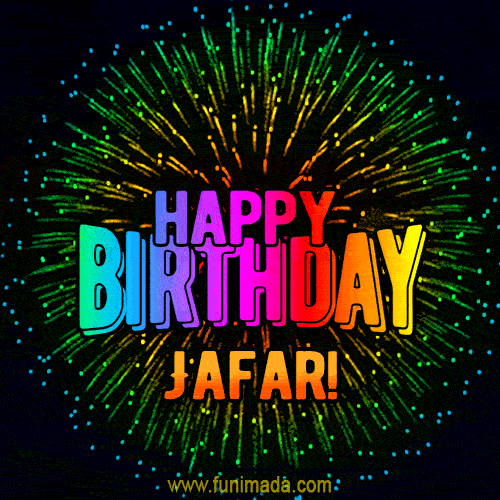 New Bursting with Colors Happy Birthday Jafar GIF and Video with Music