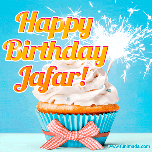 Happy Birthday, Jafar! Elegant cupcake with a sparkler.