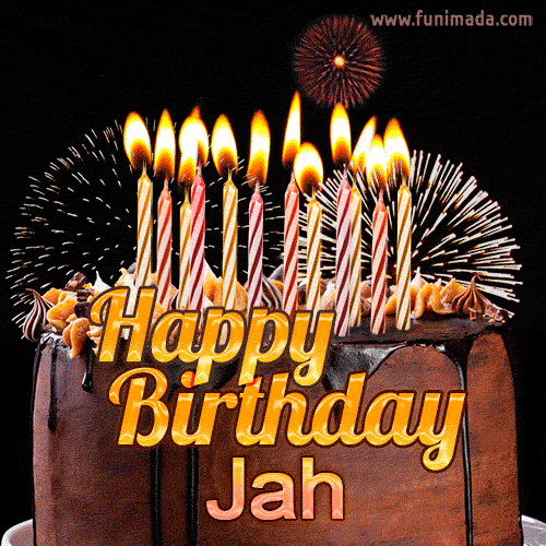 Chocolate Happy Birthday Cake for Jah (GIF)