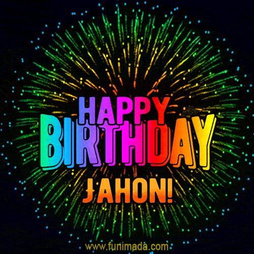 New Bursting with Colors Happy Birthday Jahon GIF and Video with Music