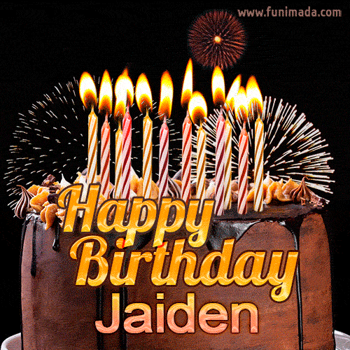 Chocolate Happy Birthday Cake for Jaiden (GIF)