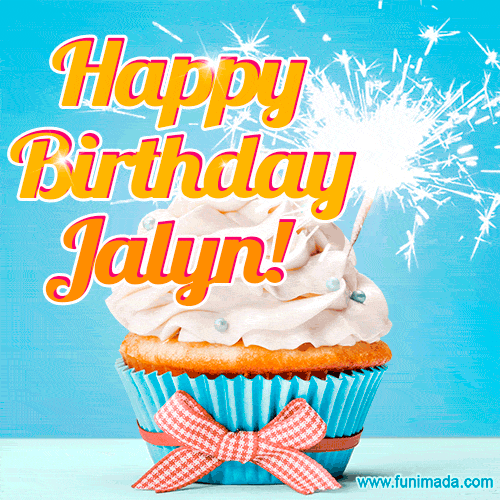 Happy Birthday, Jalyn! Elegant cupcake with a sparkler.