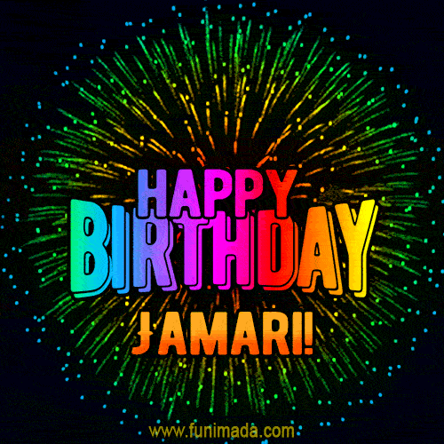 New Bursting with Colors Happy Birthday Jamari GIF and Video with Music