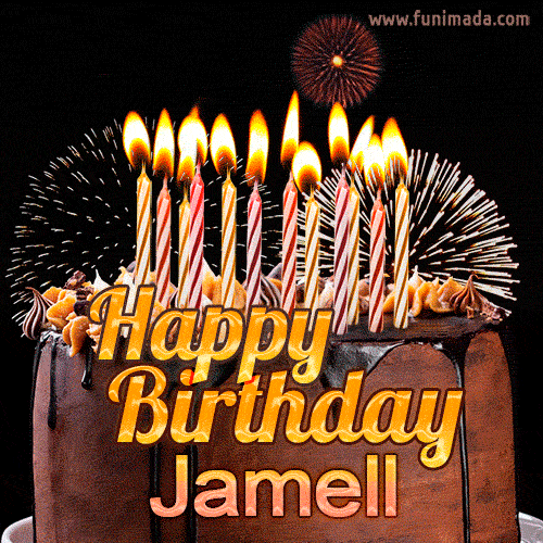 Chocolate Happy Birthday Cake for Jamell (GIF)