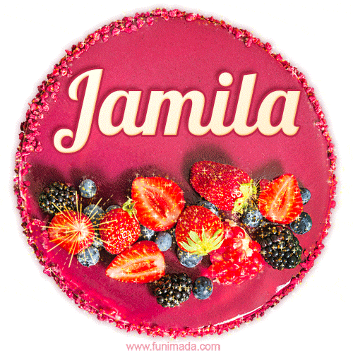 Happy Birthday Cake with Name Jamila - Free Download