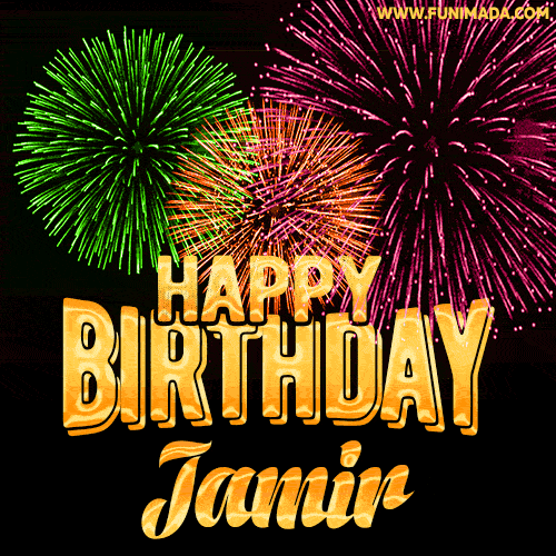 Wishing You A Happy Birthday, Jamir! Best fireworks GIF animated greeting card.