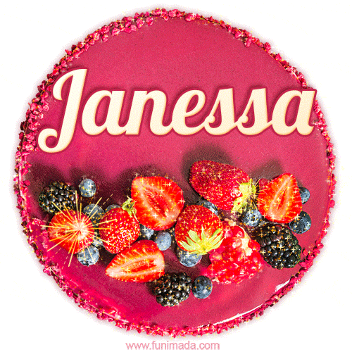 Happy Birthday Cake with Name Janessa - Free Download