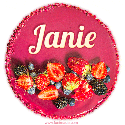 Happy Birthday Cake with Name Janie - Free Download