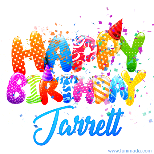 Happy Birthday Jarrett - Creative Personalized GIF With Name