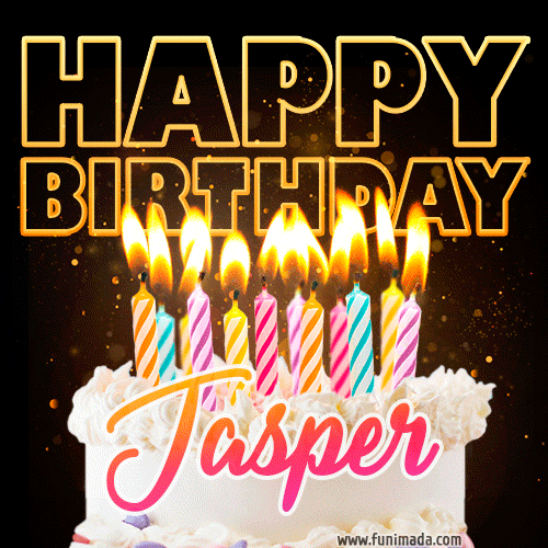 Jasper - Animated Happy Birthday Cake GIF for WhatsApp