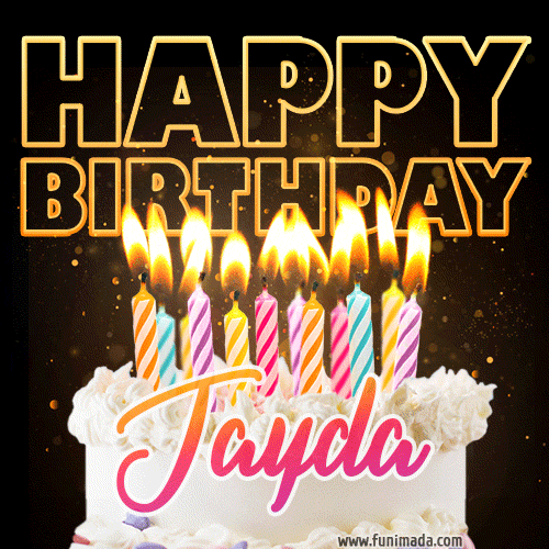 Jayda - Animated Happy Birthday Cake GIF Image for WhatsApp