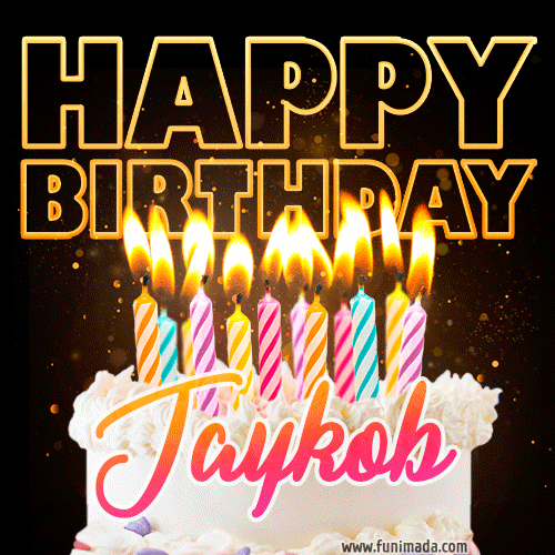Jaykob - Animated Happy Birthday Cake GIF for WhatsApp