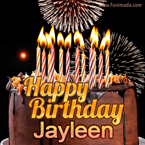Chocolate Happy Birthday Cake for Jayleen (GIF)
