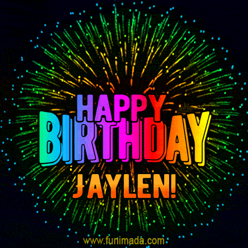 New Bursting with Colors Happy Birthday Jaylen GIF and Video with Music