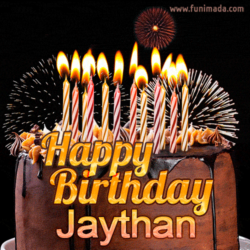 Chocolate Happy Birthday Cake for Jaythan (GIF)