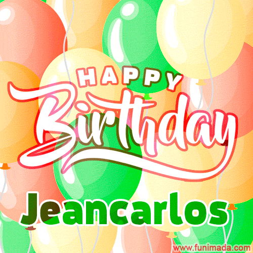 Happy Birthday Image for Jeancarlos. Colorful Birthday Balloons GIF Animation.