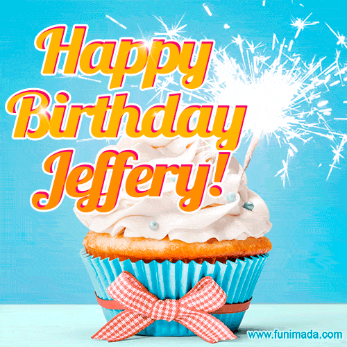 Happy Birthday, Jeffery! Elegant cupcake with a sparkler.