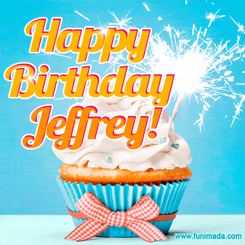 Happy Birthday, Jeffrey! Elegant cupcake with a sparkler.