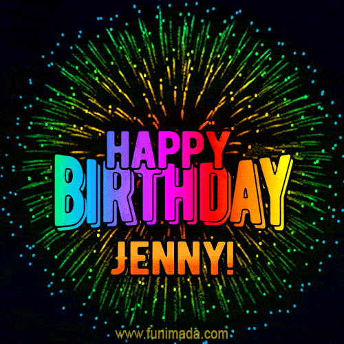 New Bursting with Colors Happy Birthday Jenny GIF and Video with Music