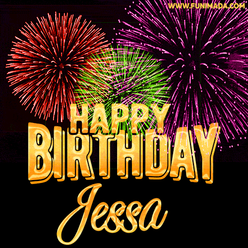 Wishing You A Happy Birthday, Jessa! Best fireworks GIF animated greeting card.