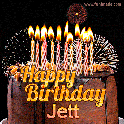 Chocolate Happy Birthday Cake for Jett (GIF)
