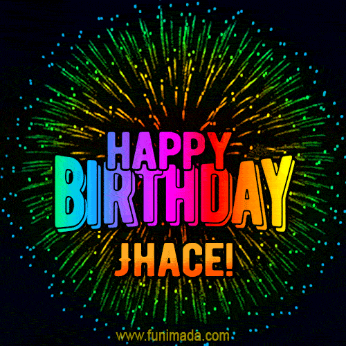 New Bursting with Colors Happy Birthday Jhace GIF and Video with Music