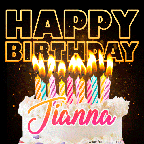 Jianna - Animated Happy Birthday Cake GIF Image for WhatsApp