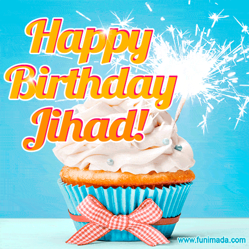 Happy Birthday, Jihad! Elegant cupcake with a sparkler.