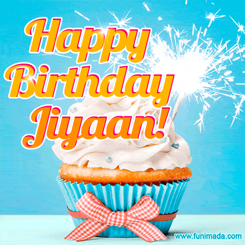 Happy Birthday, Jiyaan! Elegant cupcake with a sparkler.