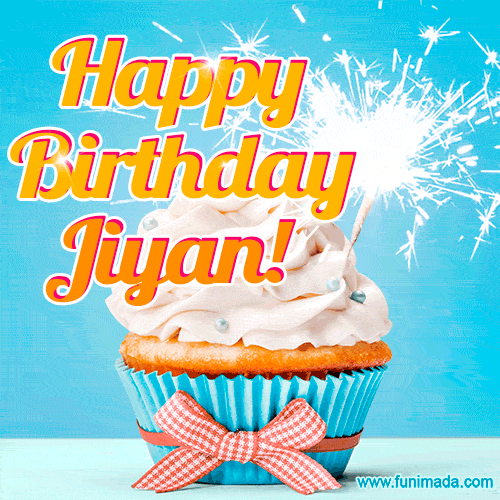 Happy Birthday, Jiyan! Elegant cupcake with a sparkler.