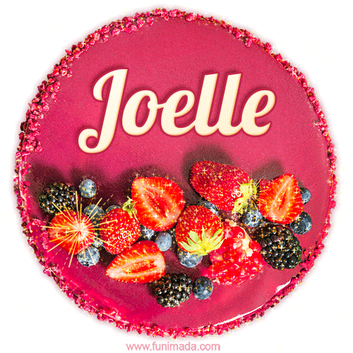Happy Birthday Cake with Name Joelle - Free Download
