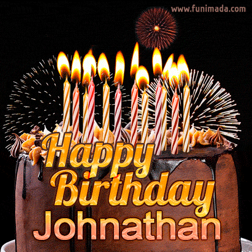 Chocolate Happy Birthday Cake for Johnathan (GIF)
